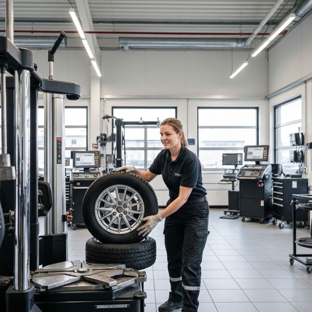 Smart Dekk mekaniker i arbeid - profesjonell dekkservice